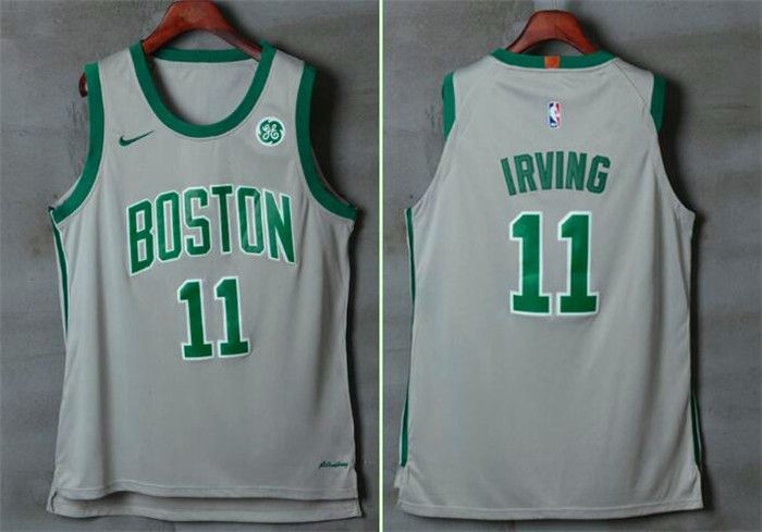 Men Boston Celtics 11 Irving Gray Nike Swingman City Edition NBA Jersey